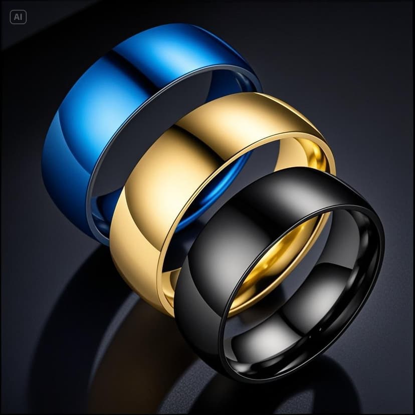 Cross-Border Internal and External Ball Glossy Ring, Personalized Niche Normcore High-End Ins Style Ring, Non-Fading Titanium Steel Ring